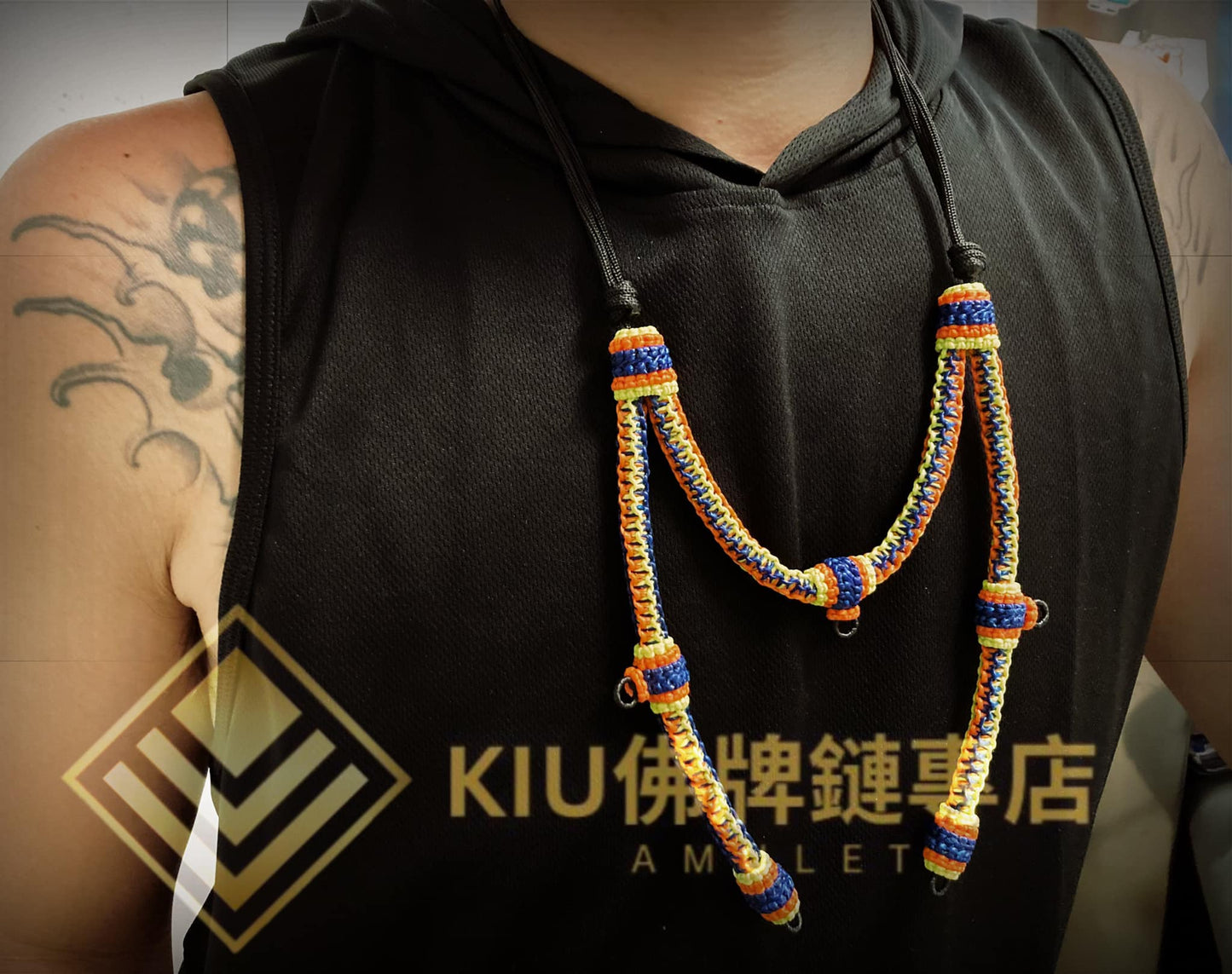 蠟繩雙層4掛開口佛牌繩