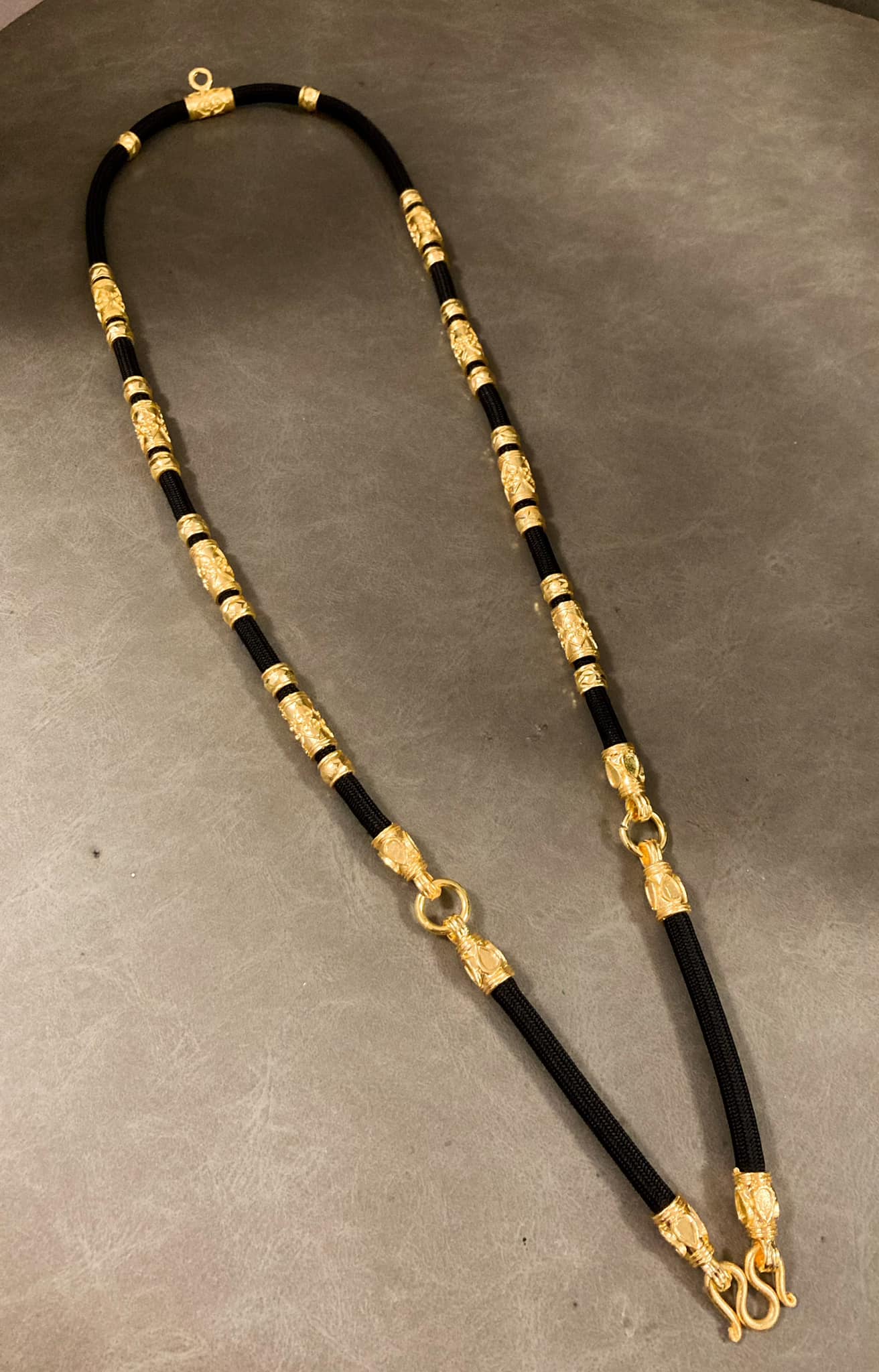 前3後1尼龍鍍金扣佛牌繩