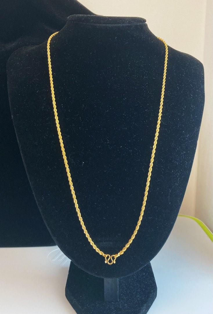24K鍍金扭紋佛牌鏈