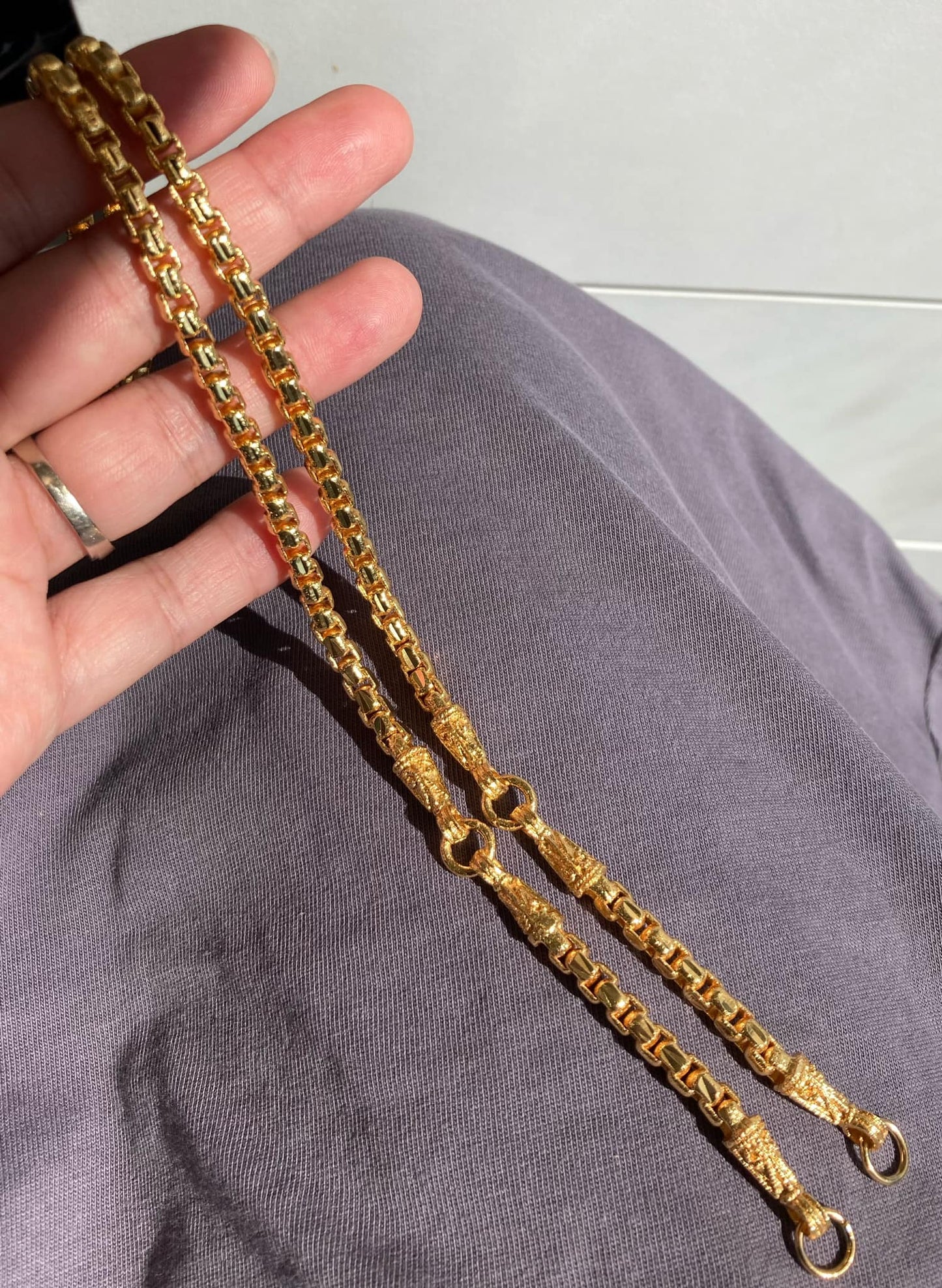 前3後1開口24K鍍金佛牌鏈
