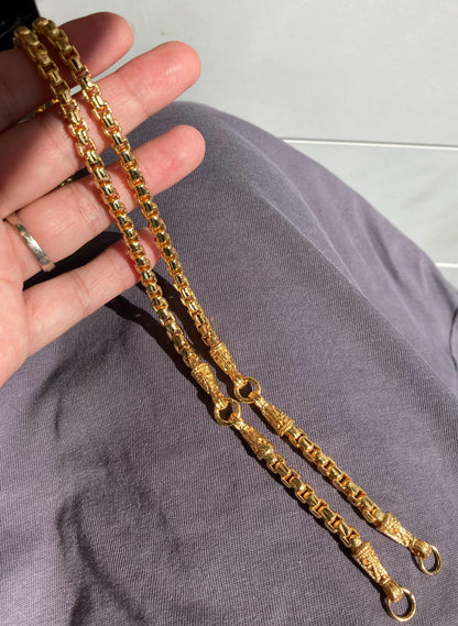 前3後1開口24K鍍金佛牌鏈