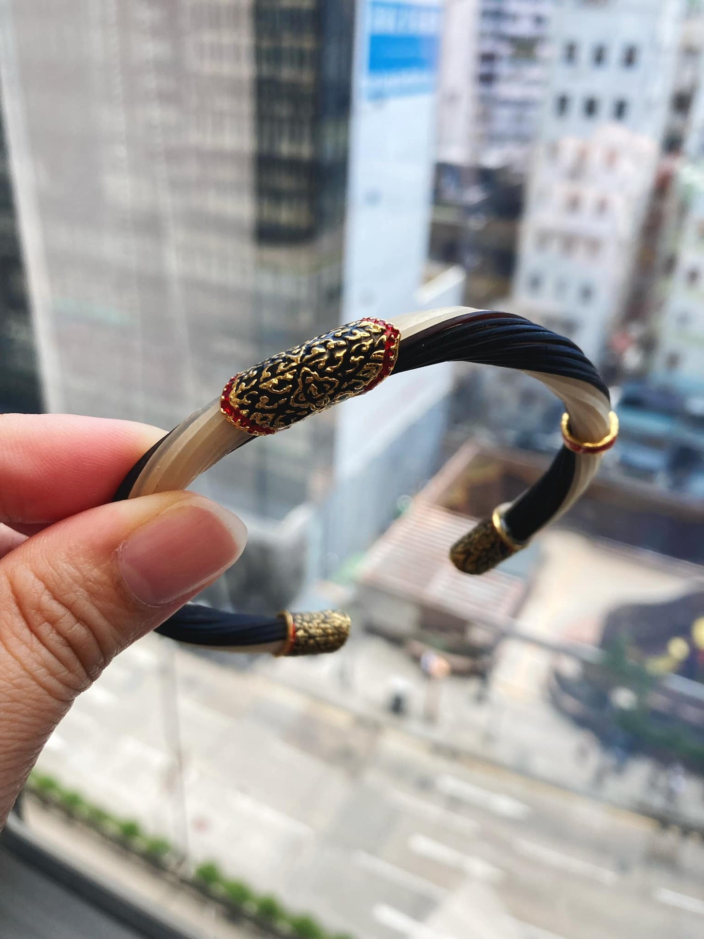 象尾毛編織925銀扣手鐲