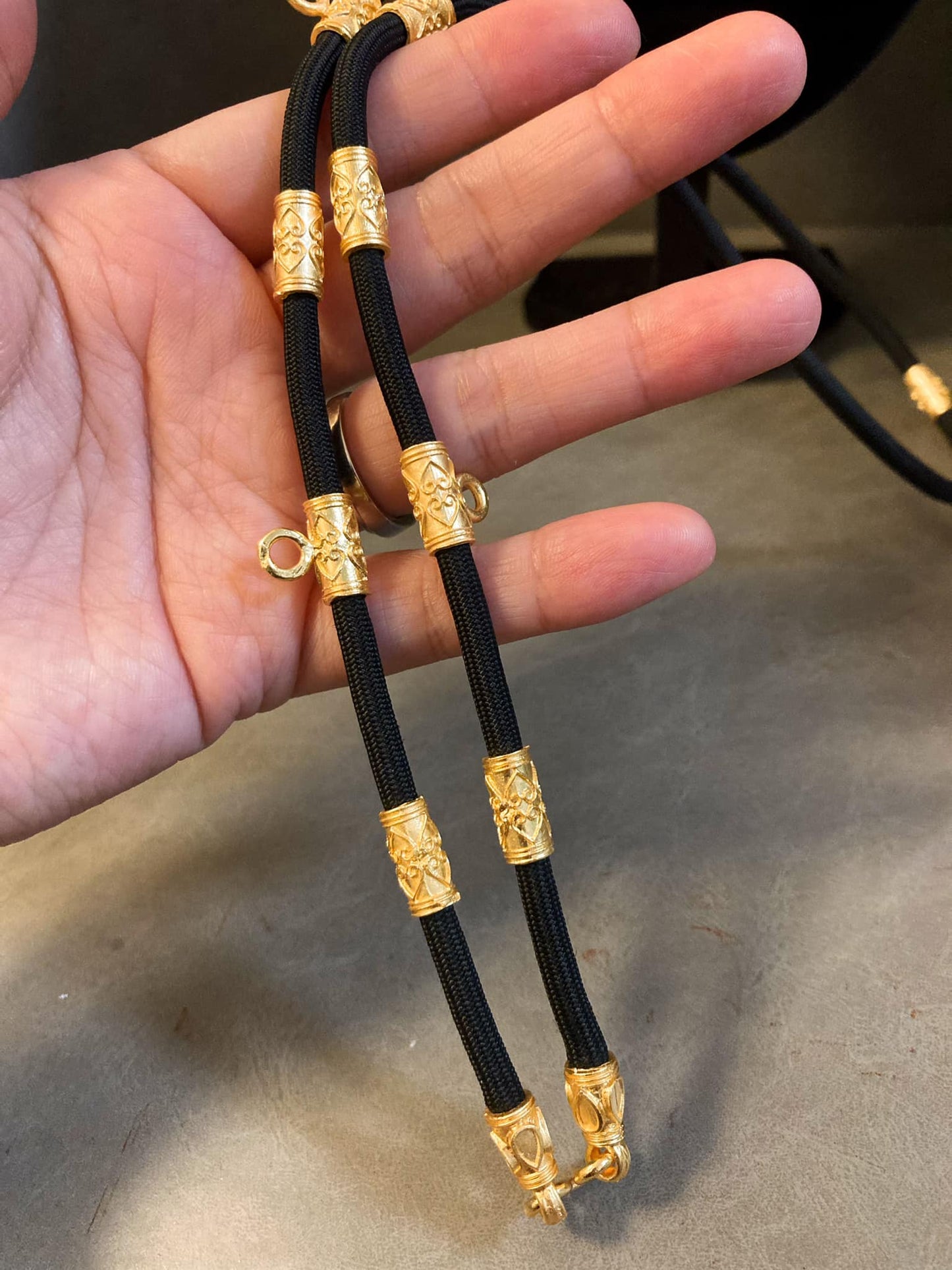 尼龍24K鍍金前5後1佛牌鏈