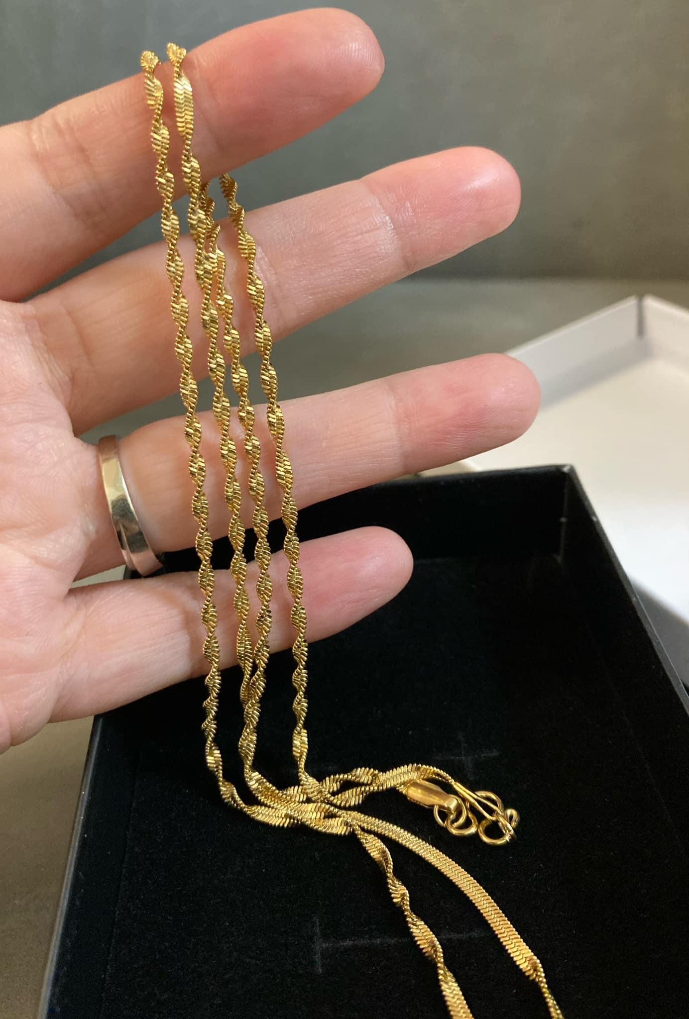 不銹鋼鍍金扭紋佛牌鏈