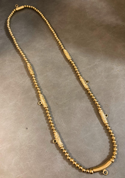 不銹鋼鍍金前5後1掛佛牌鏈