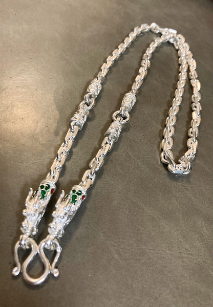 925銀粗款3掛龍頭佛牌鏈 （訂製款）