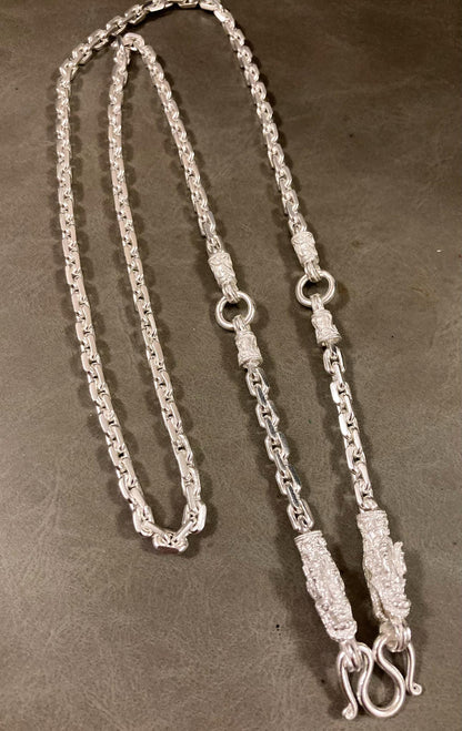 925銀粗款3掛龍頭佛牌鏈 （訂製款）