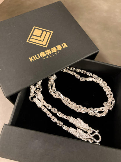 925銀粗款3掛龍頭佛牌鏈 （訂製款）