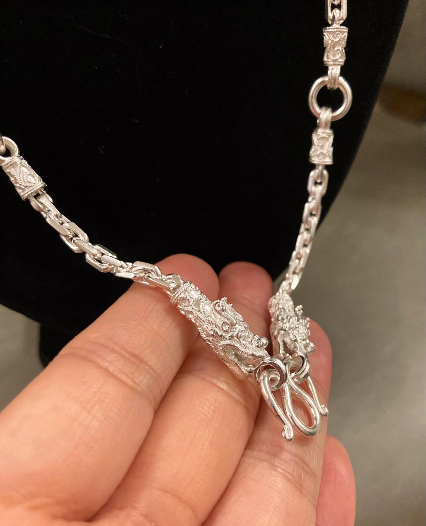 925銀粗款3掛龍頭佛牌鏈 （訂製款）