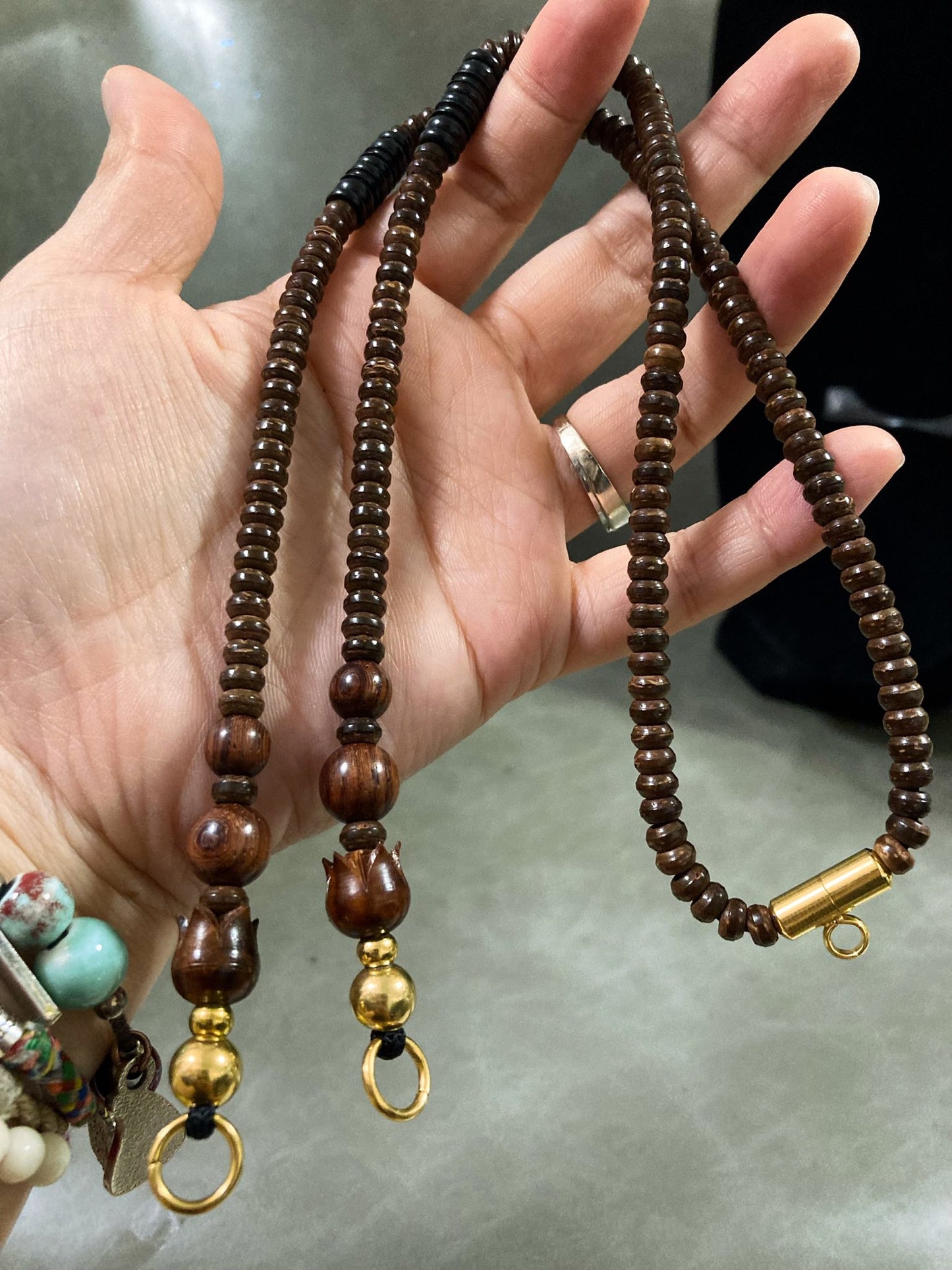 紅木前後掛開口佛牌鏈