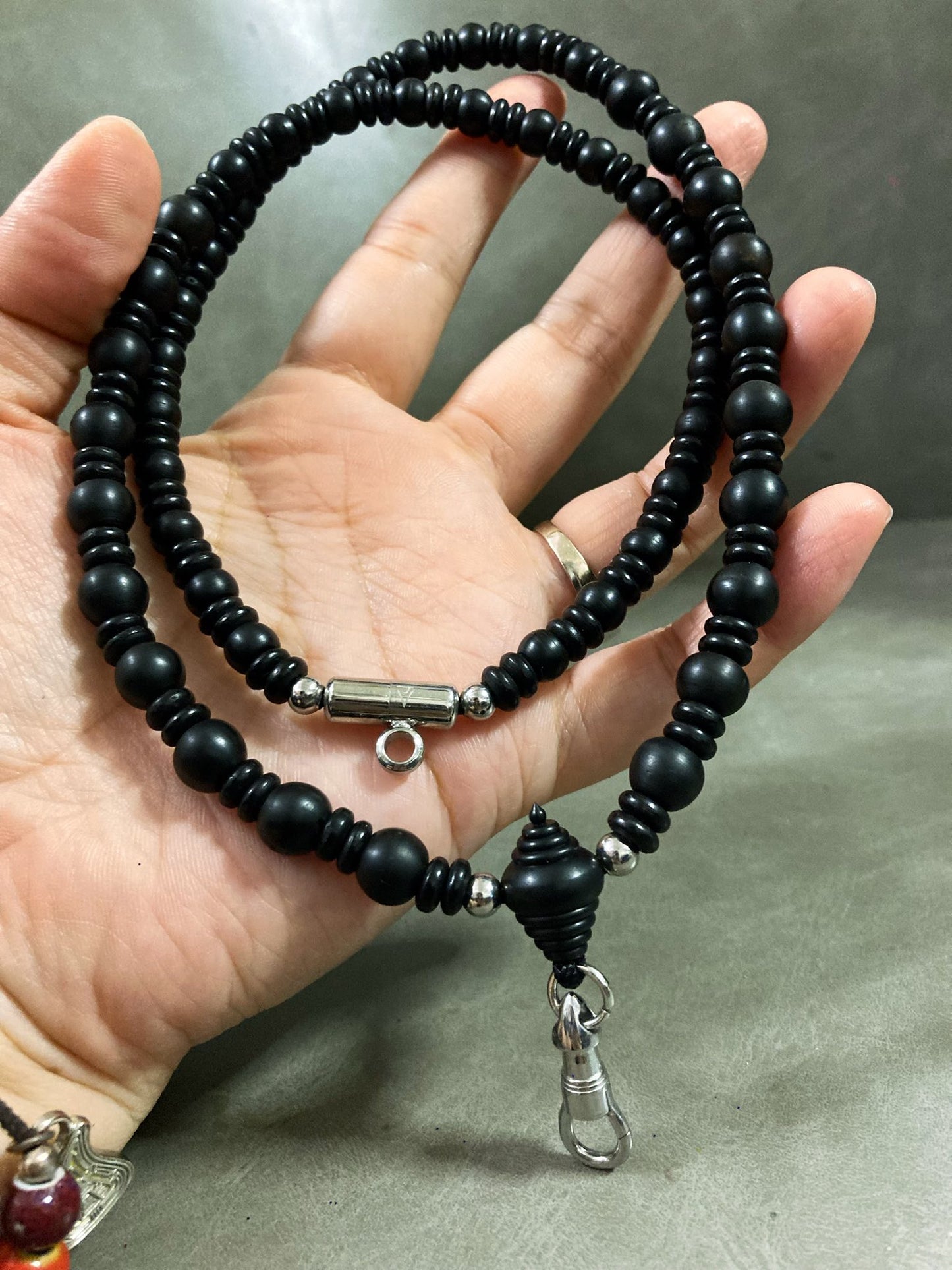 前後掛黑檀木佛牌鏈