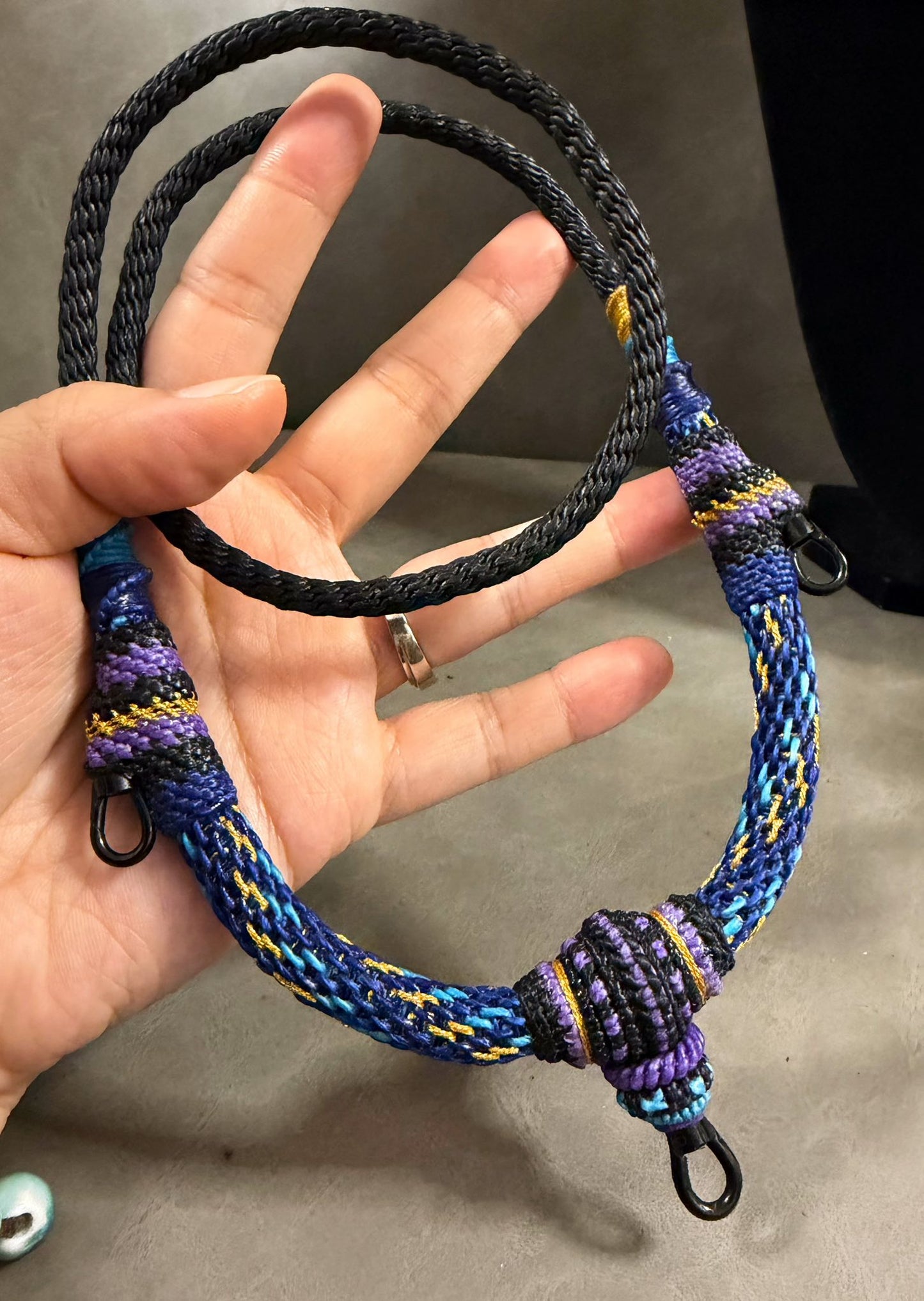 蠟繩3掛黑鋼佛牌鏈