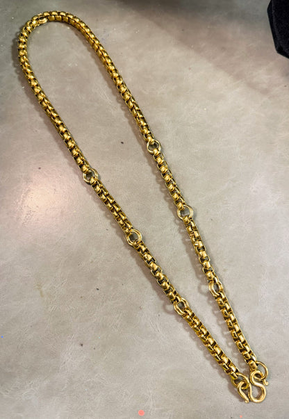 前7後1不銹鋼鍍金佛牌鏈
